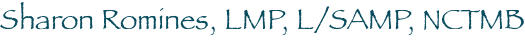 Sharon Romines, LMP, L/SAMP, NCTMB